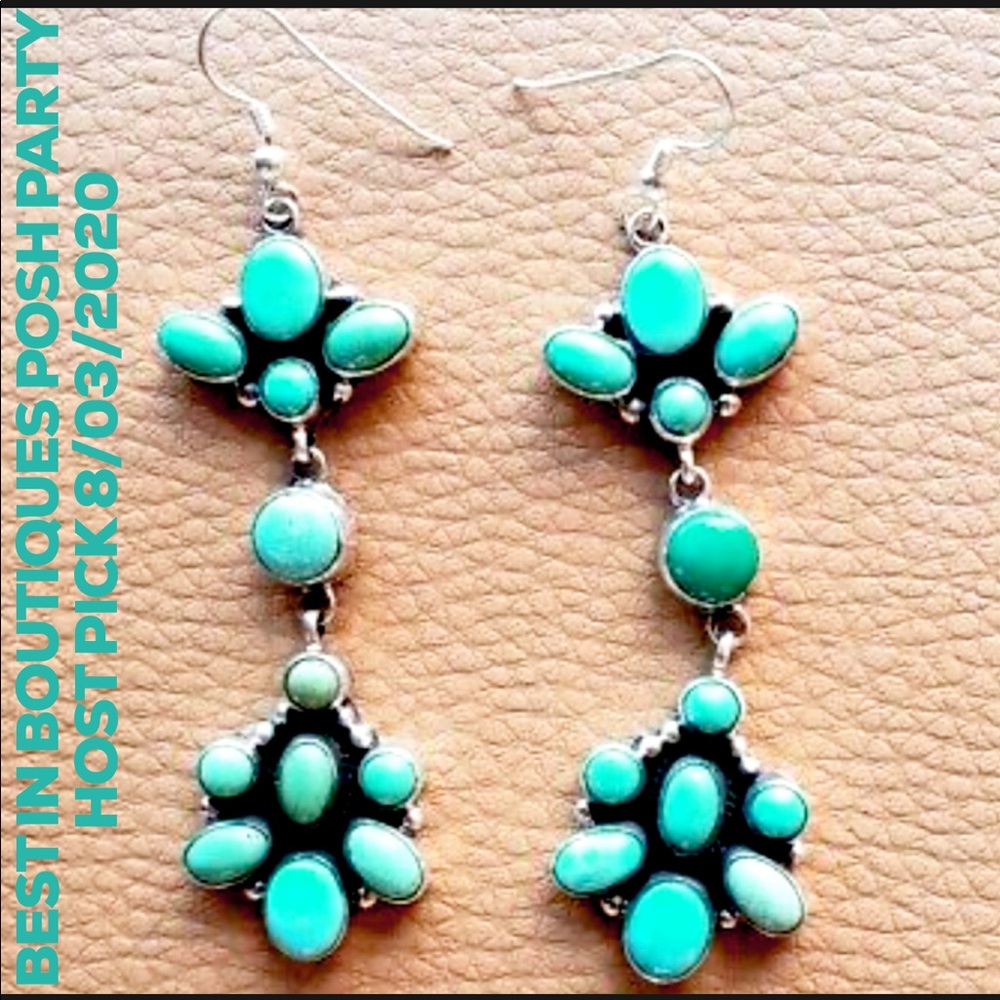 HP💕Navajo Carico Lake Turquoise Sterling Earrings